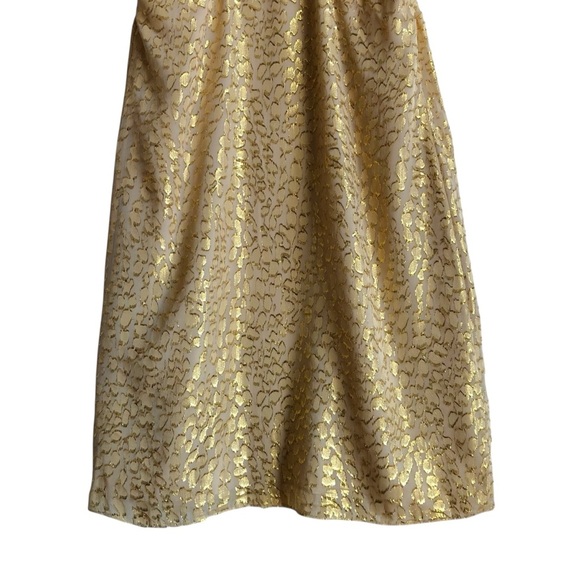 Lilly Pulitzer Betty Packin Heat Silk Chiffon Gold Silk Sleeveless Dress Small - Picture 10 of 15